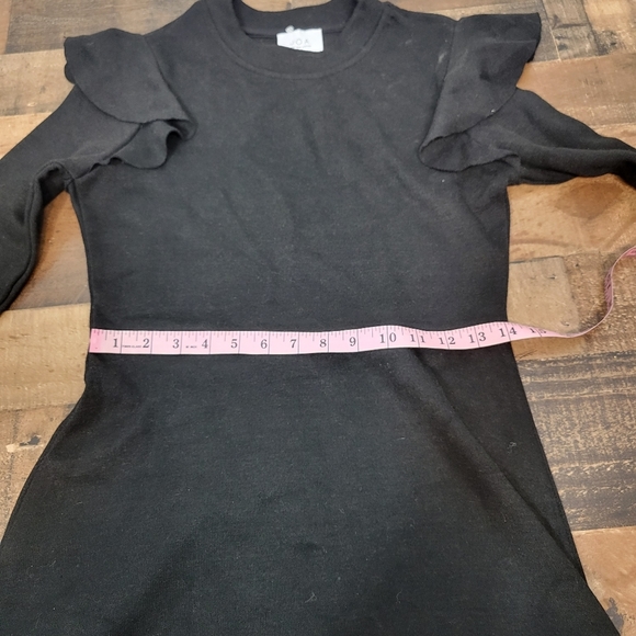 Large JOA Black Ruffle Dress Wool Blend - Picture 5 of 8